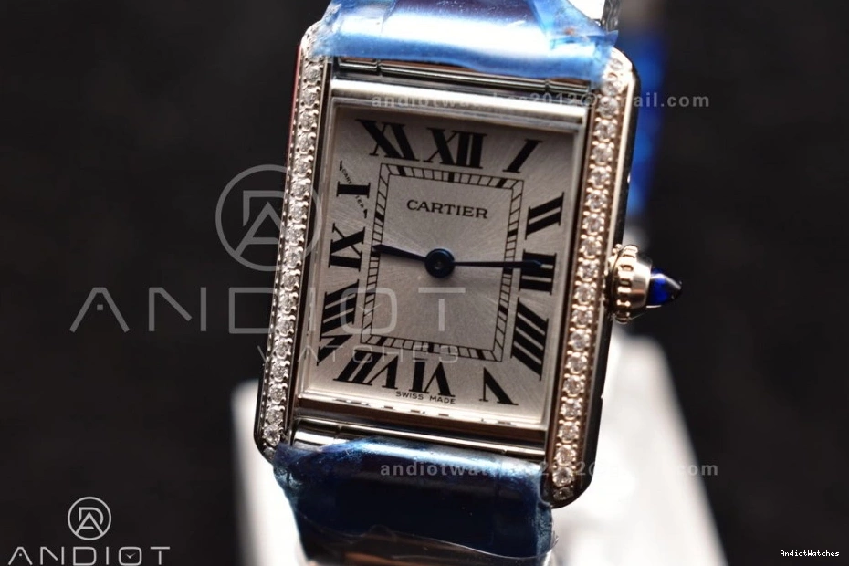 20.3mm ZipUp Ronda K11F On Bezel Bracelet Dial White Diamond Quartz With 1190 SS Tank SS Solo 1001